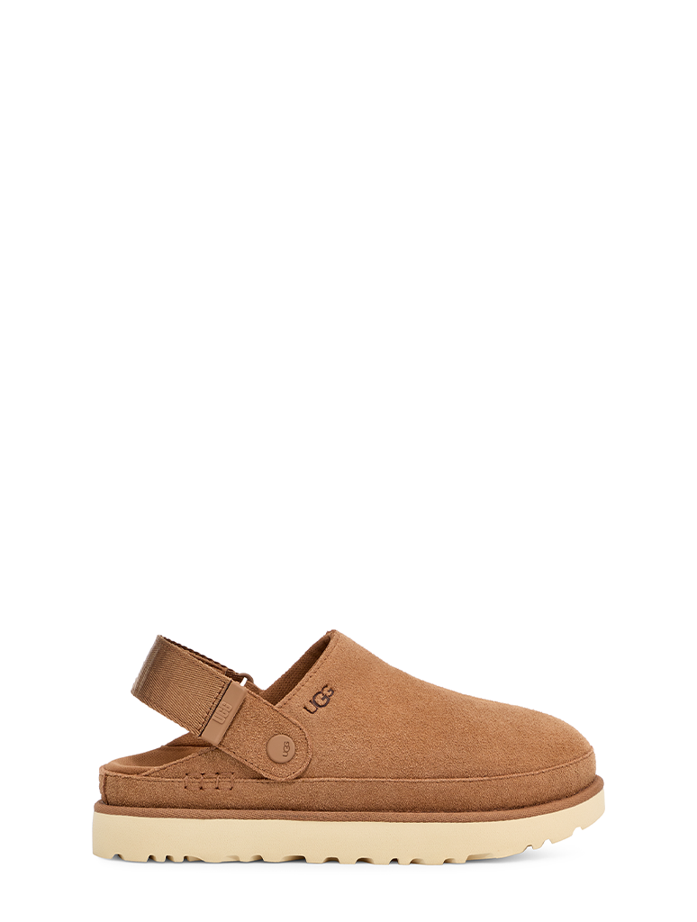 UGG Goldenstar Clog in Driftwood with 100% recycled polyester and suede upper for women
