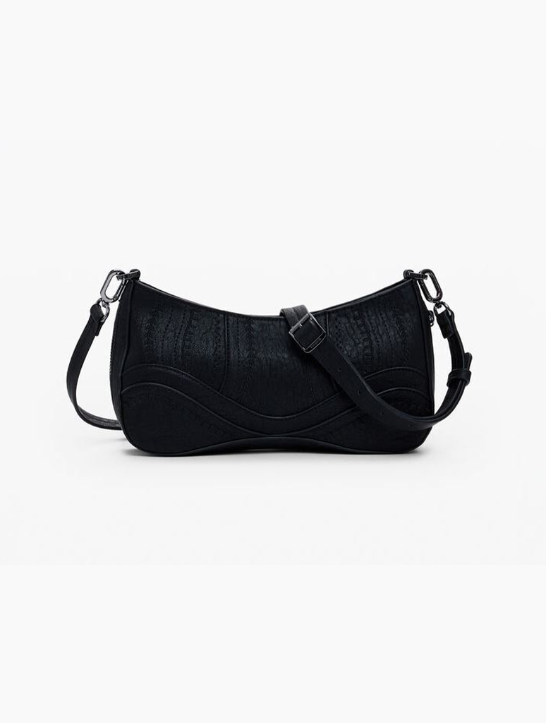 Desigual Small Embroidered Faux Leather Bag