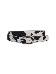 Cow Print Skinny Belt