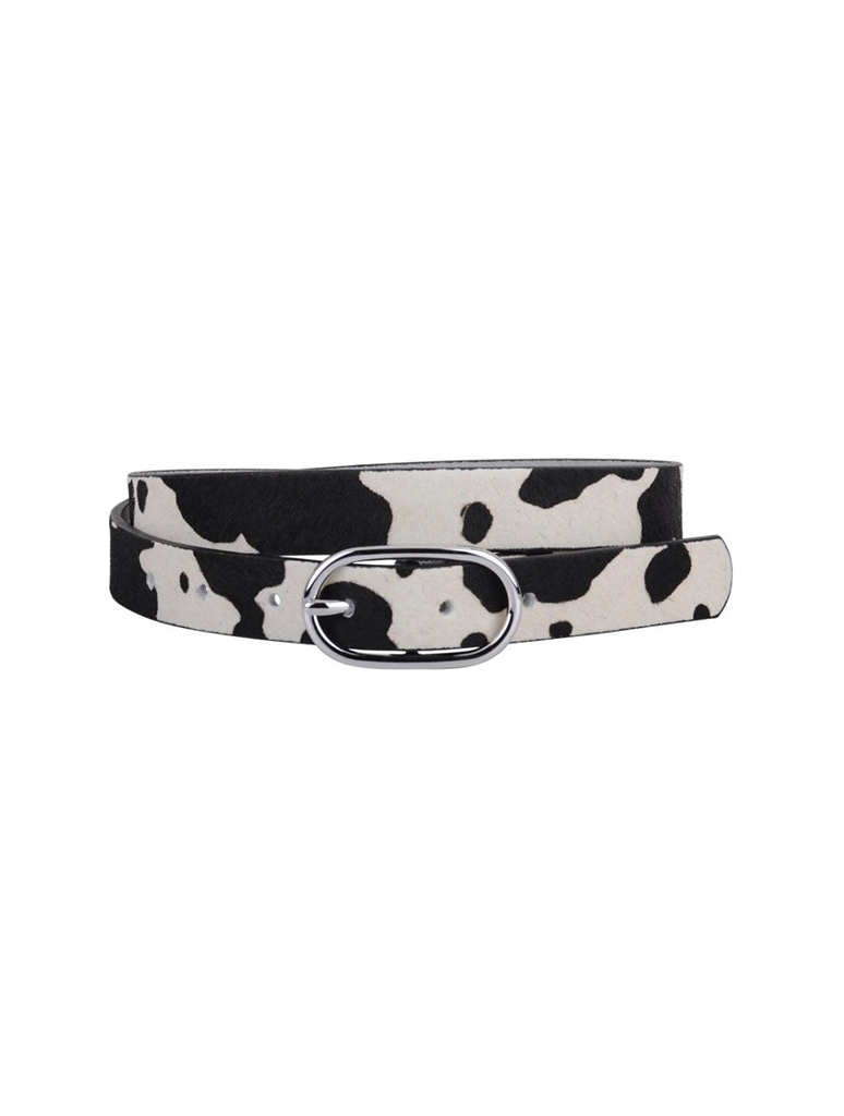 Cow Print Skinny Belt