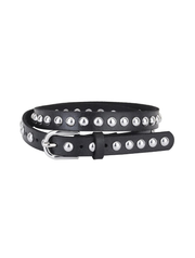 Skinny Studded Leather Belt