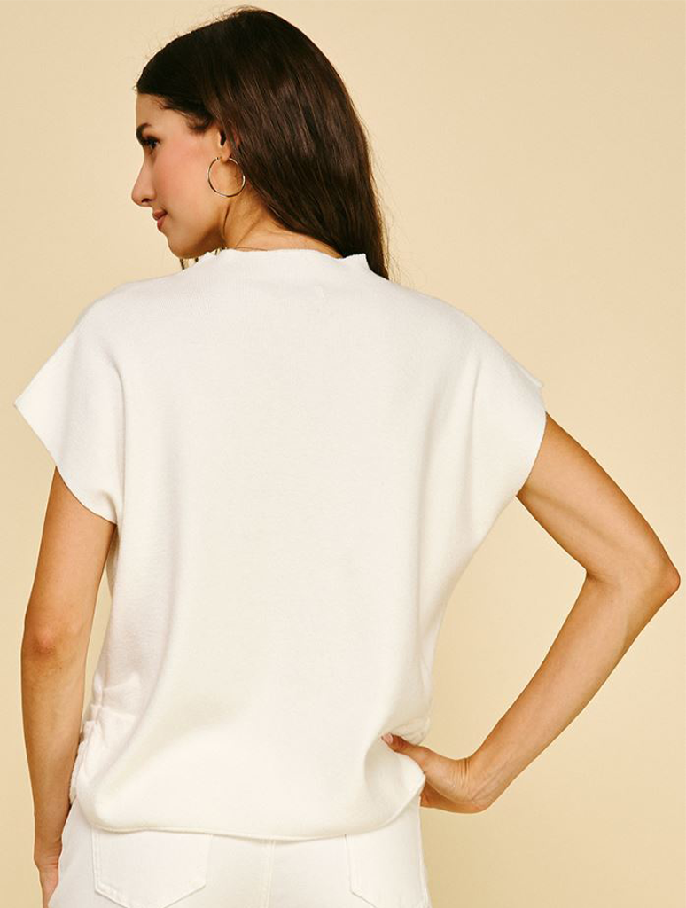 Sweater Vest with Shirring Detail
