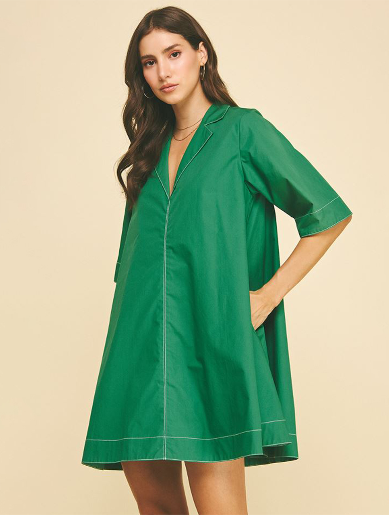 V-Neck Mini Dress