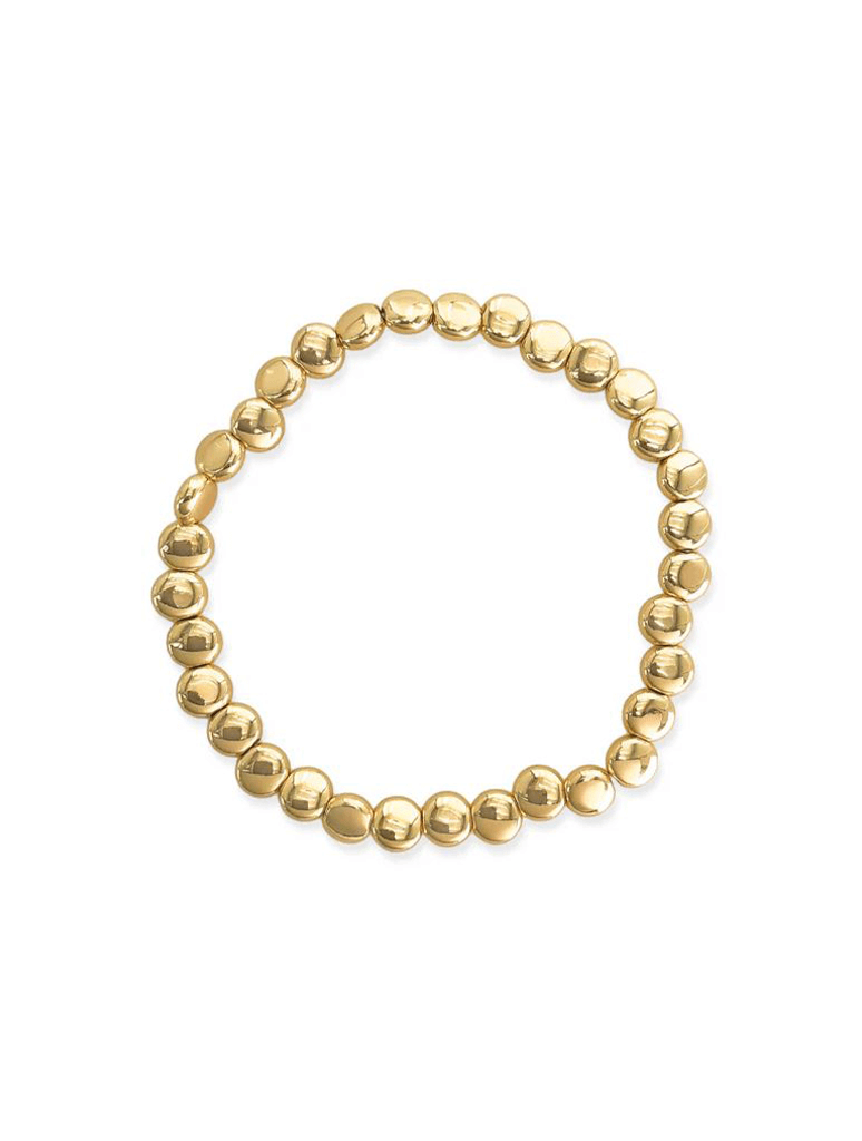 Flat Bead Bracelet in Gold