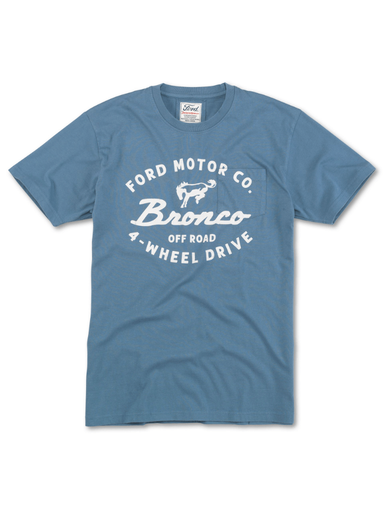 American Needle Bronco Burton Pocket Tee in Captains Blue