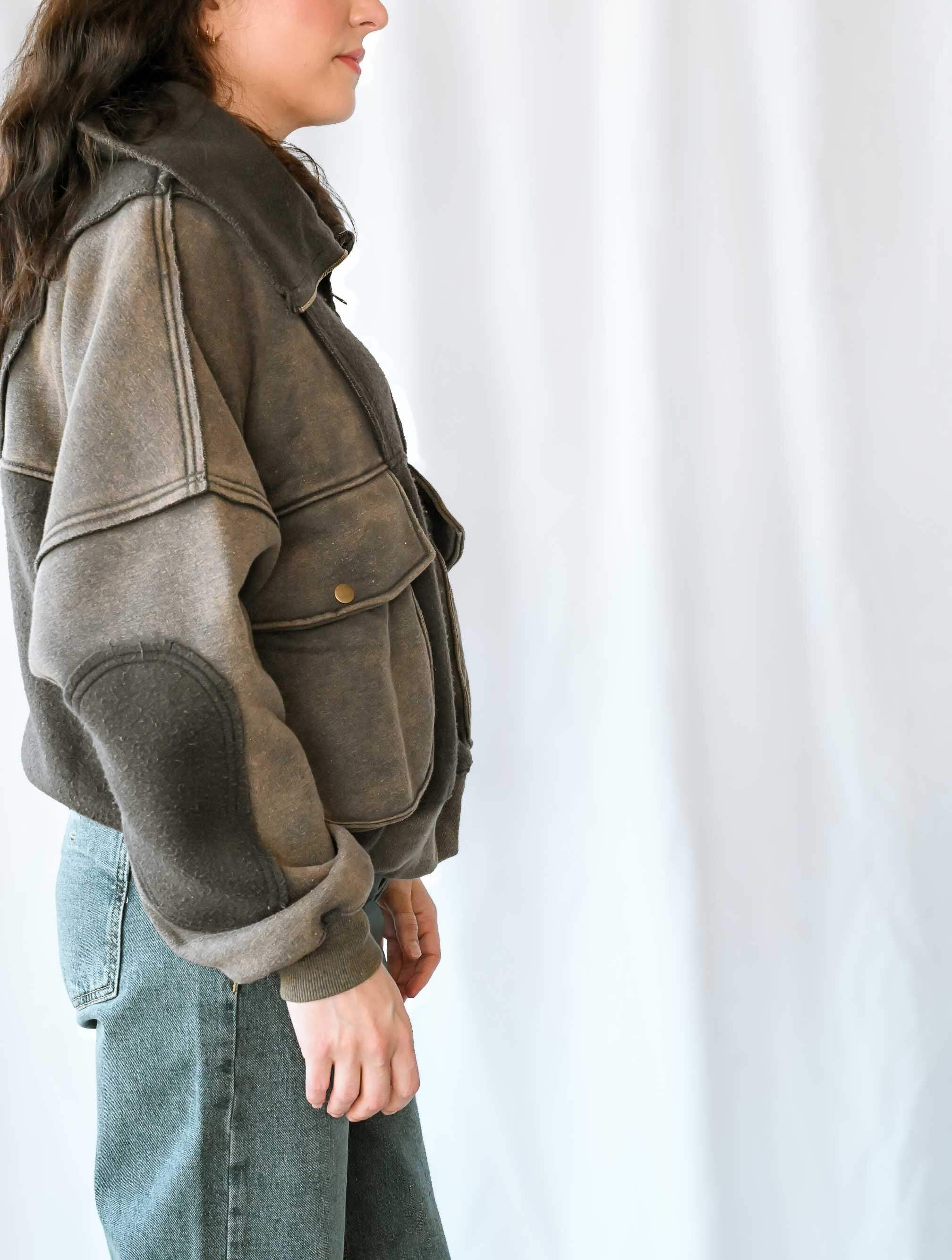 Mineral Washed Oversized Half-Zip Sweatshirt