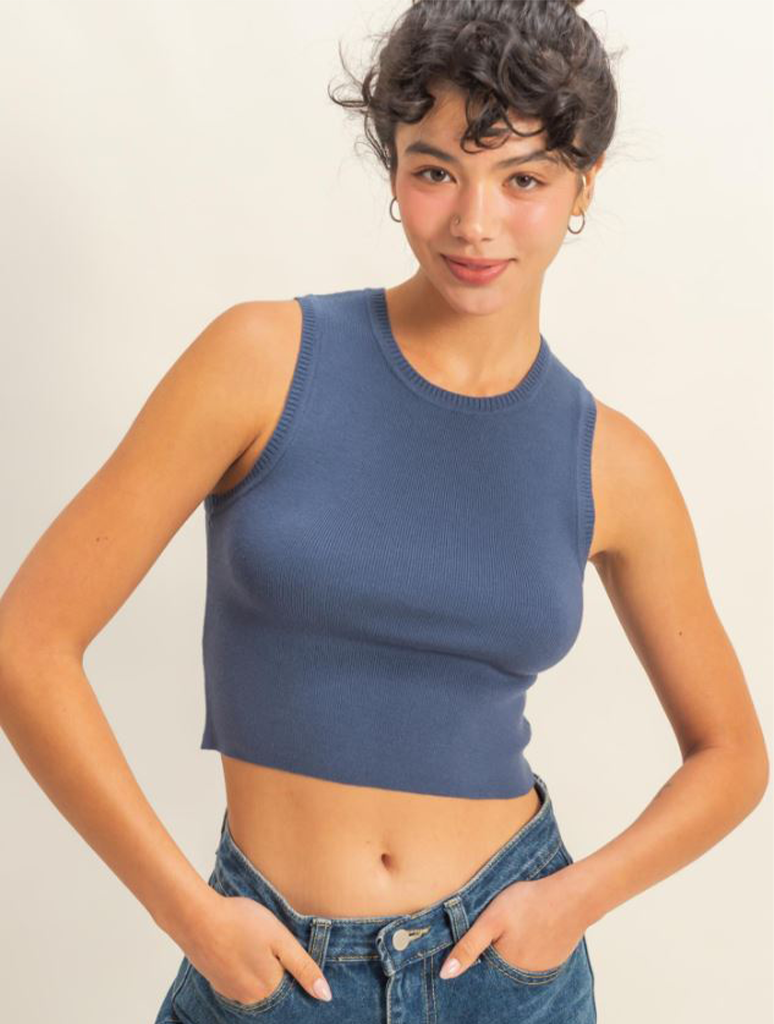 Cropped Sweater Tank Top