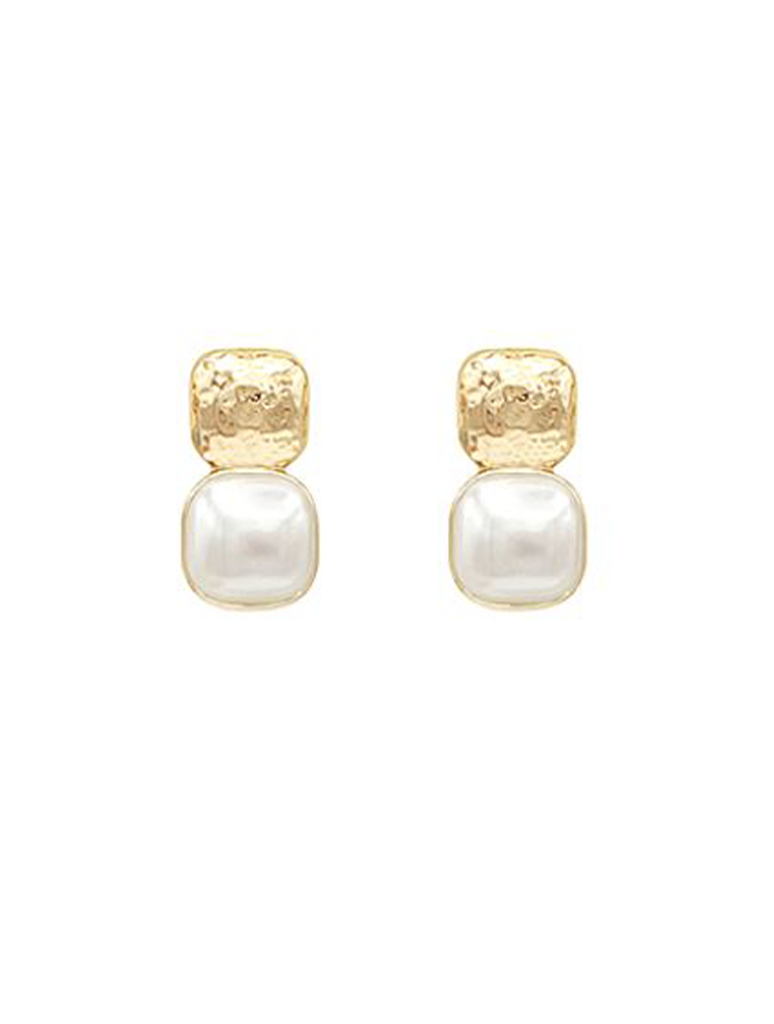 Stone & Textured Metal Earrings