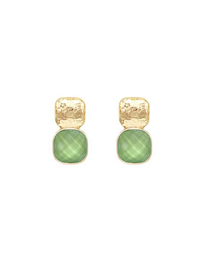 Stone & Textured Metal Earrings
