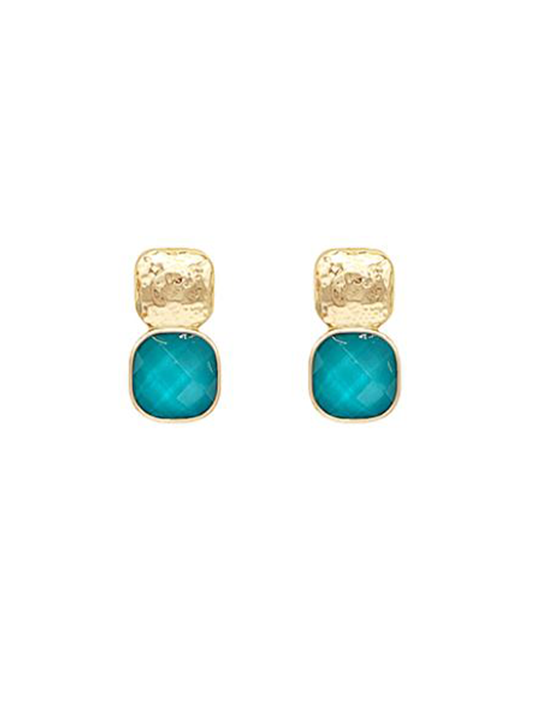 Stone & Textured Metal Earrings