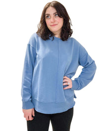 Long Sleeve Boxy Oversized Sweatshirt in Stormy Skies