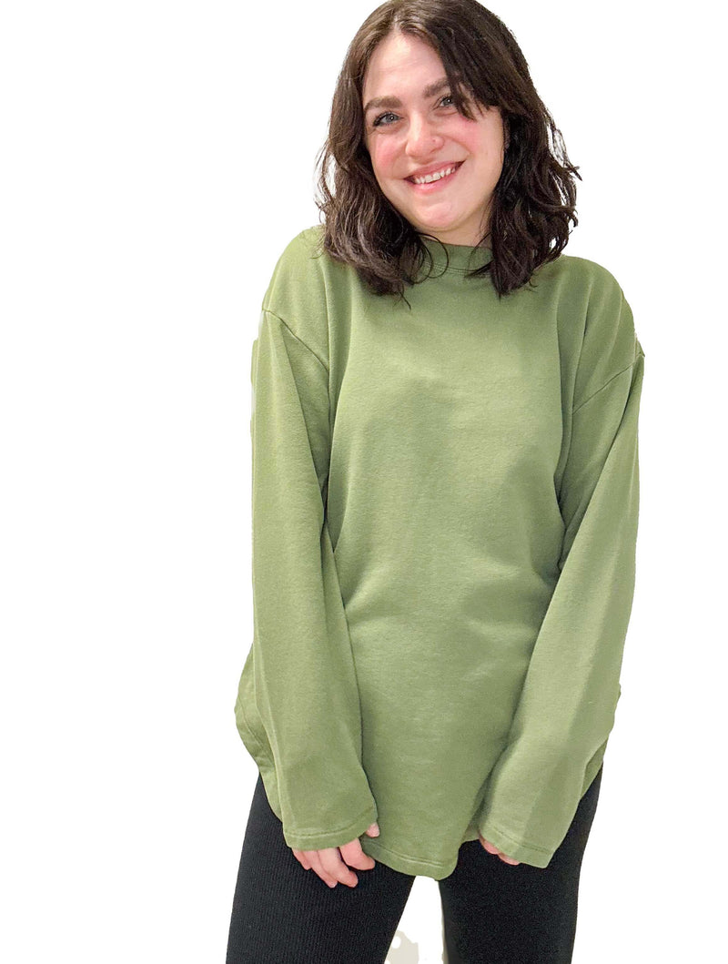 Long Sleeve Shirttail Tee in Mountain Moss