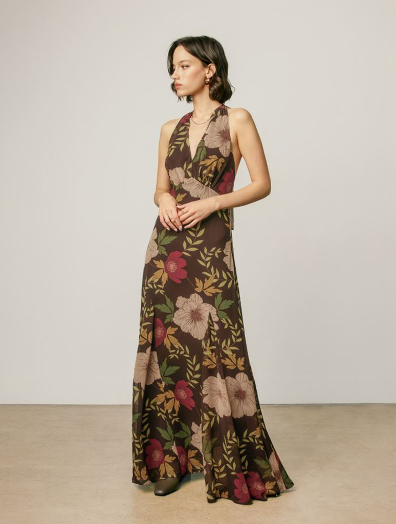 Floral Halter Maxi Dress