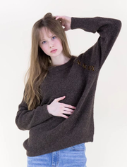 Raglan Shoulder Lace-Up Pullover Sweater (Final Sale)