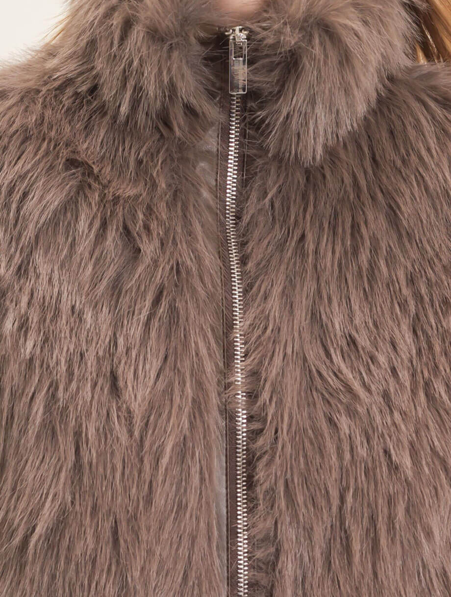 Faux Fur Zip-up Outerwear Vest