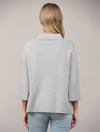 Glitter Yarn Front Pocket Detail Mock Neck Sweater