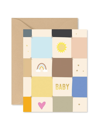 Checkerboard Baby Quilt Greeting Card