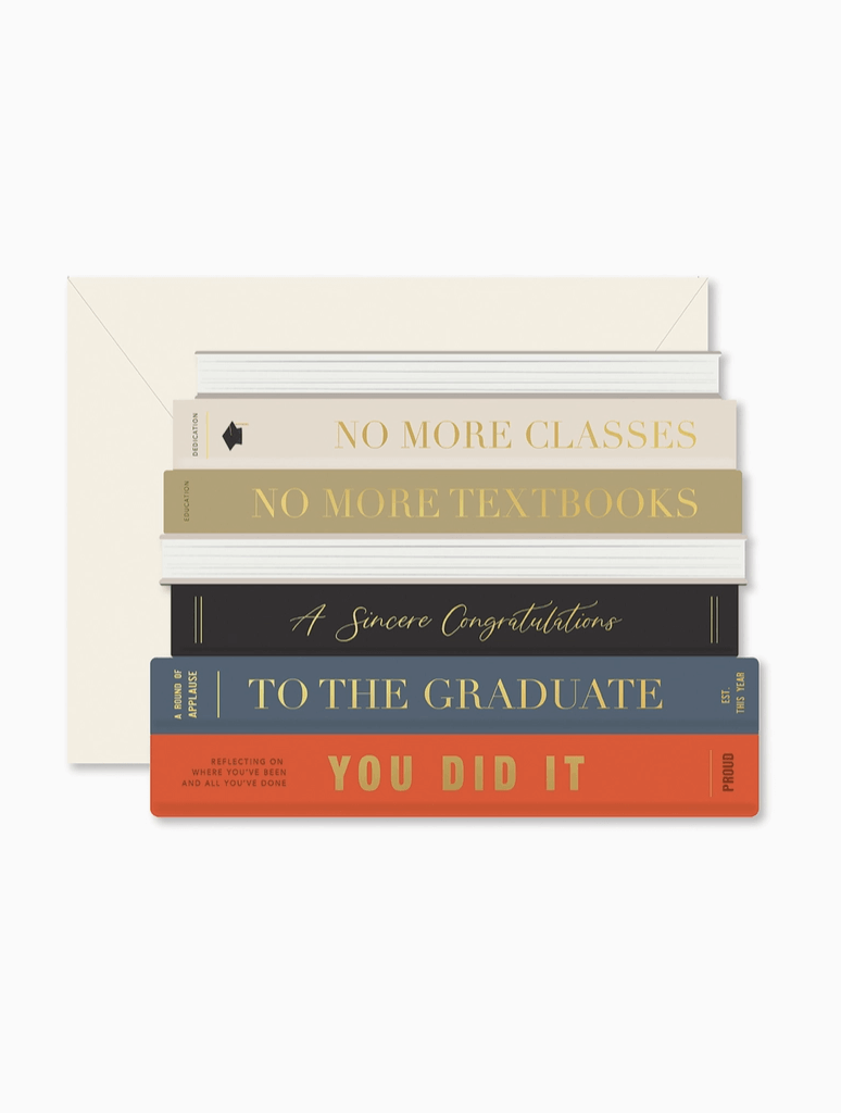 Graduation Books Die-Cut Greeting Card