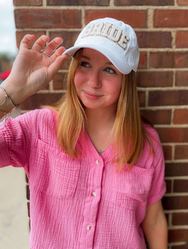 Bride Baseball Hat in White