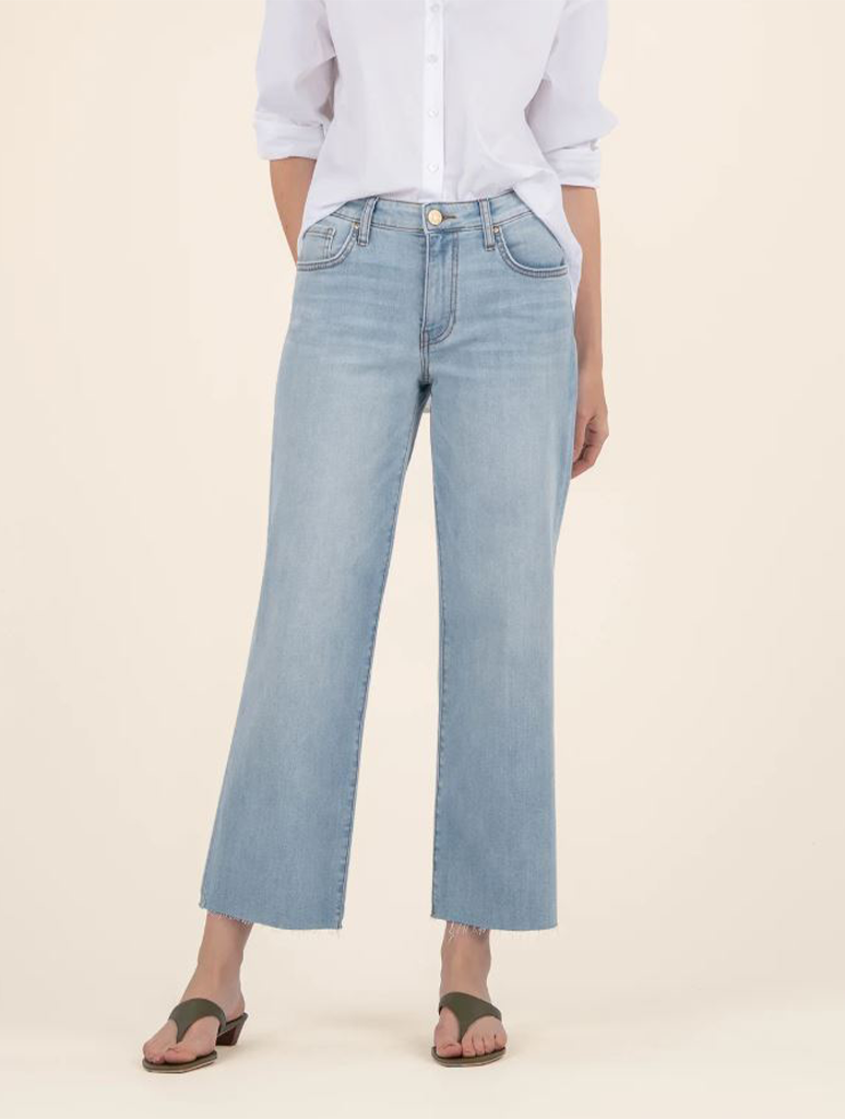 Kut From The Kloth Charlotte High Rise Culottes with Raw Hem