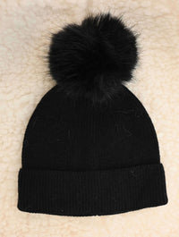 Solid Knit Beanie with Pom