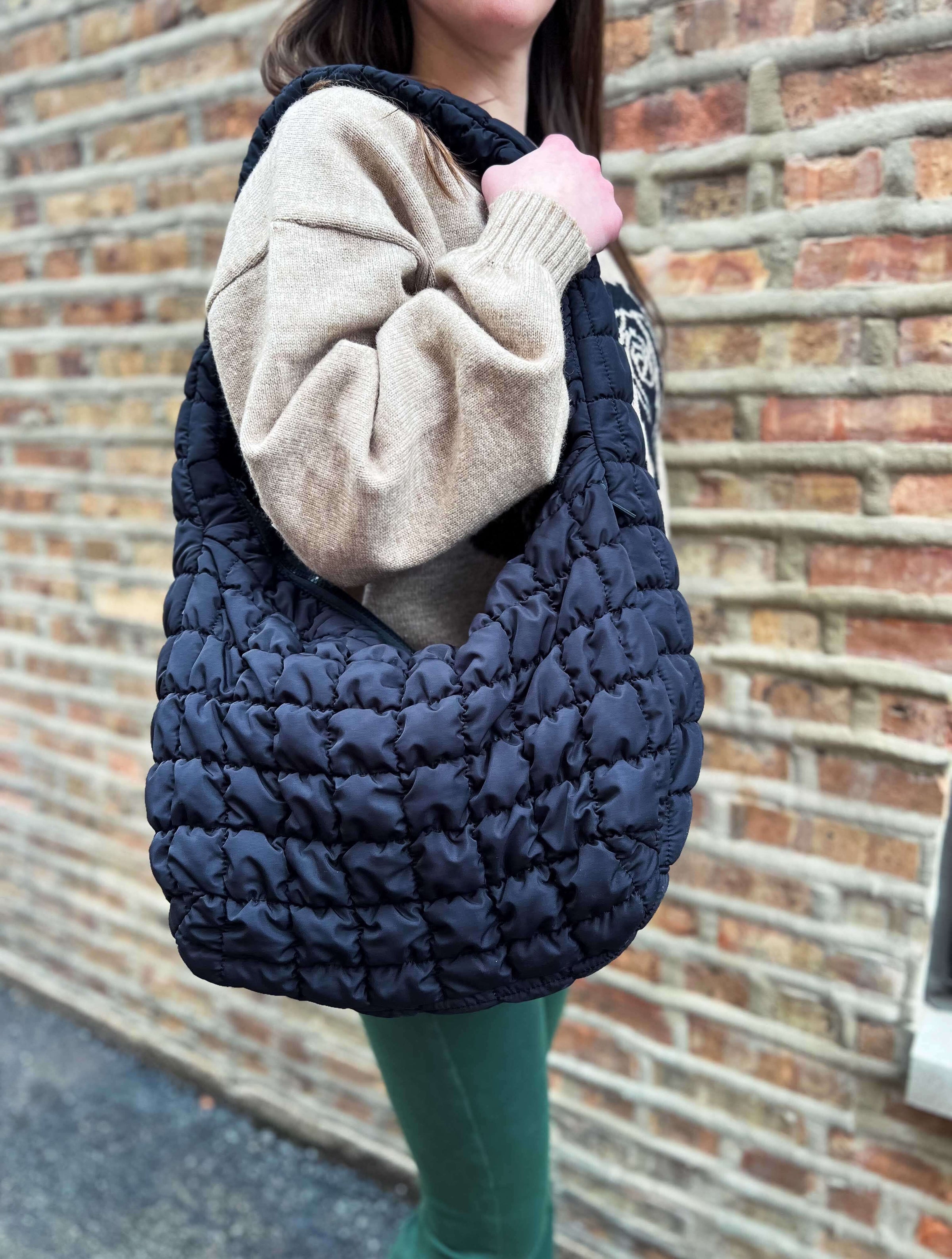 Large Quilted Bag in Black