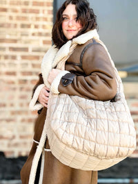 Large Quilted Bag in Beige