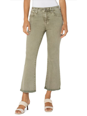 Liverpool Hannah Cropped Flare with Fray Hem