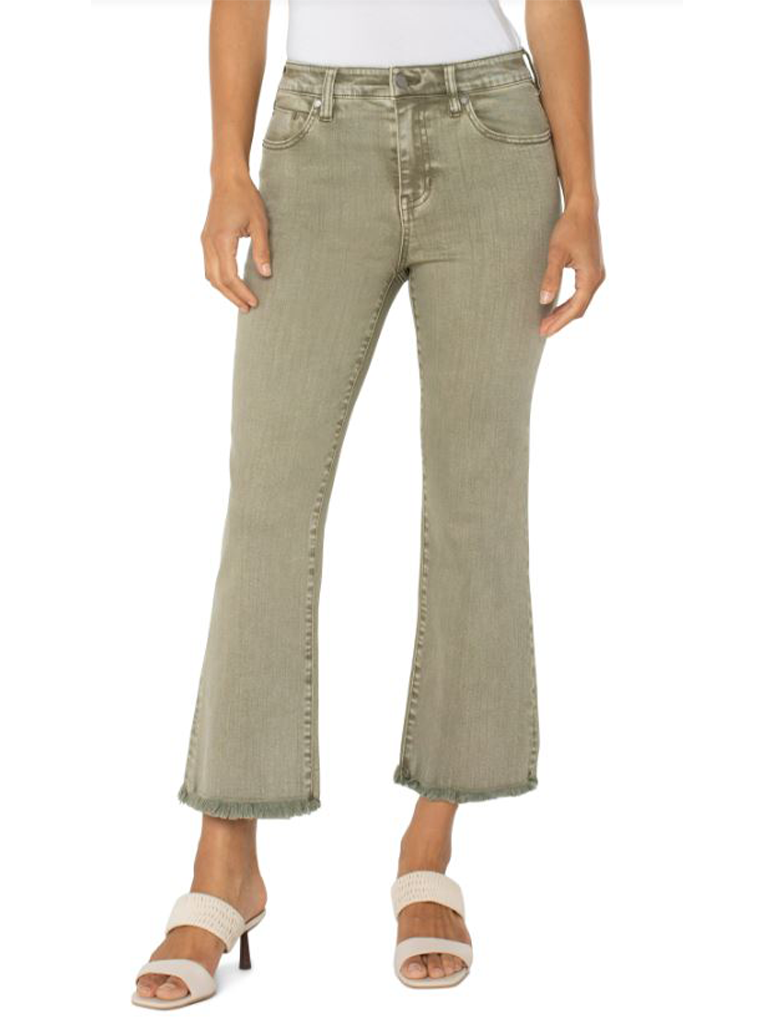 Liverpool Hannah Cropped Flare with Fray Hem