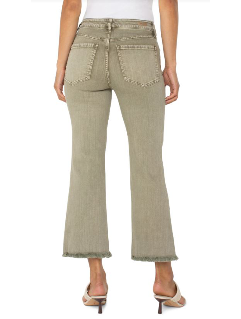 Liverpool Hannah Cropped Flare with Fray Hem
