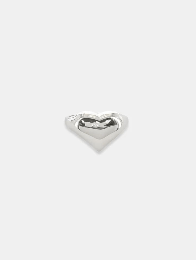 Heart Signet Ring in Silver