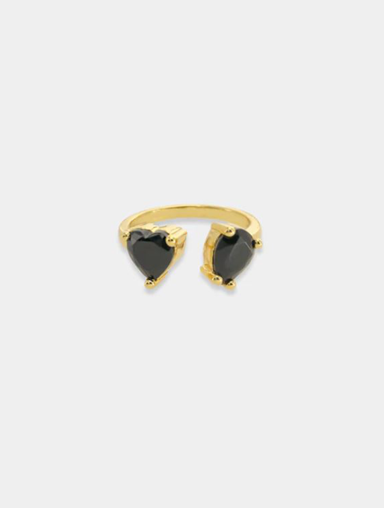 CZ Heart and Teardrop Ring