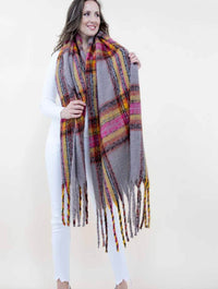 Vibrant Colorful Plaid Scarf