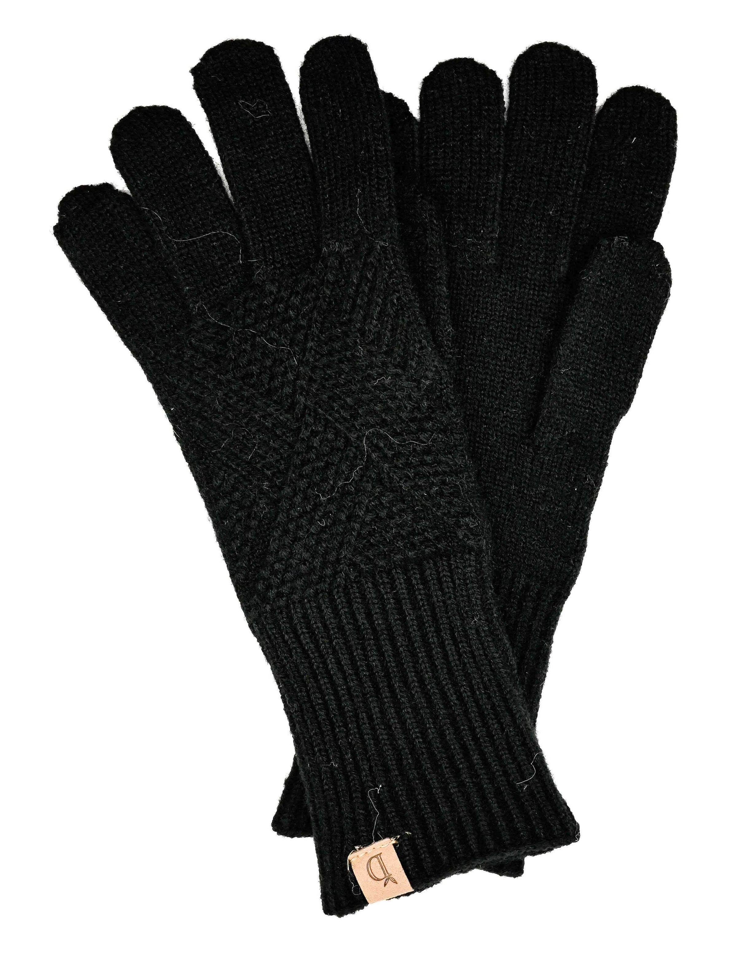 Solid Criss Cross Knit Gloves