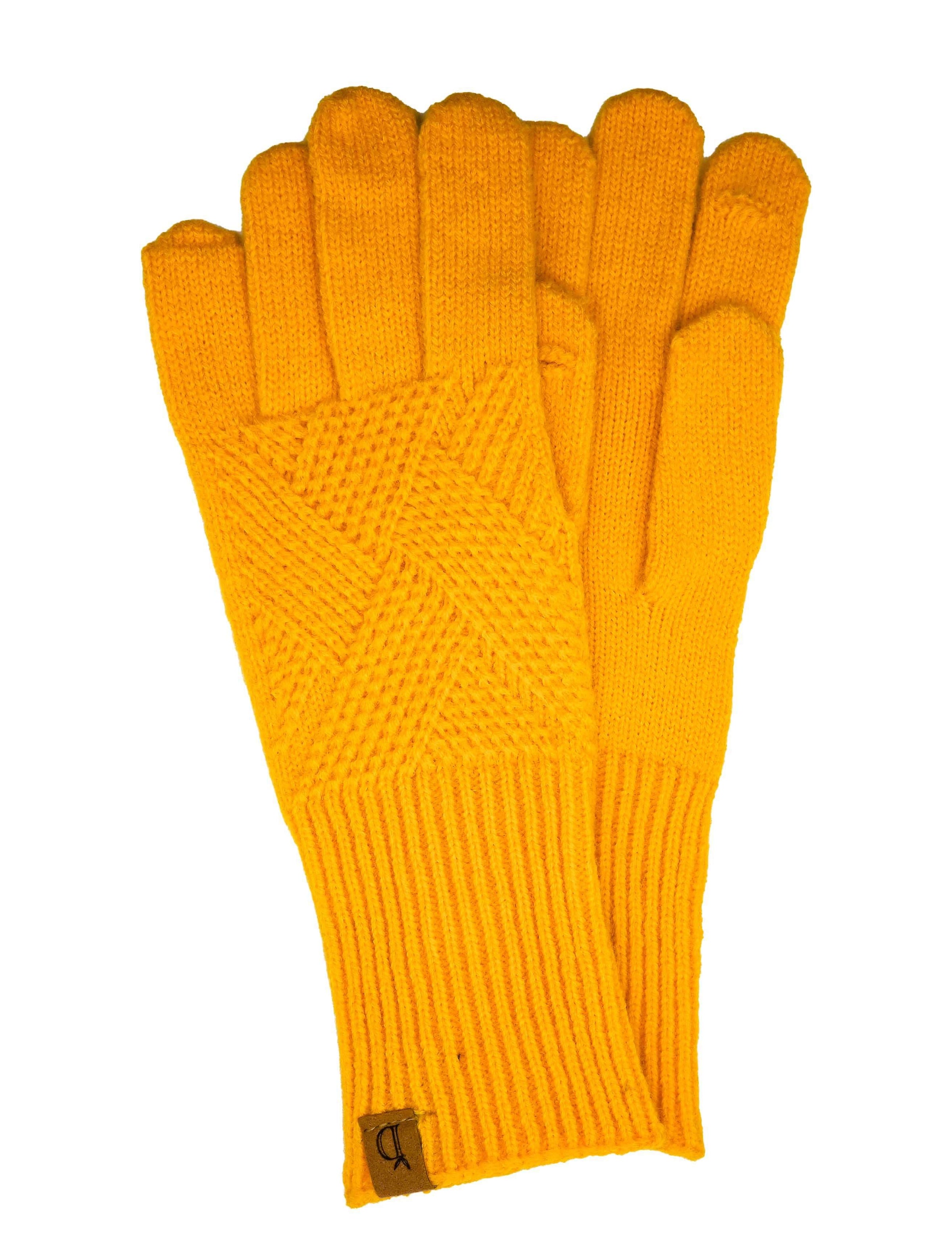 Solid Criss Cross Knit Gloves