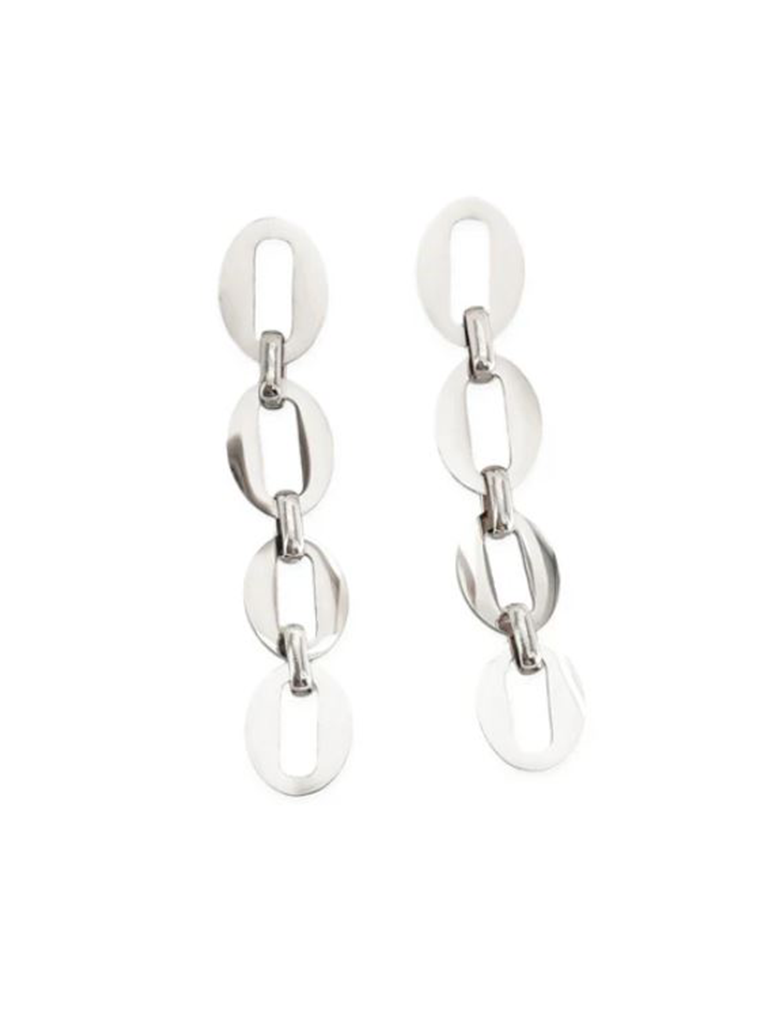 Water Resistant Dangling Oval Chain Earrings