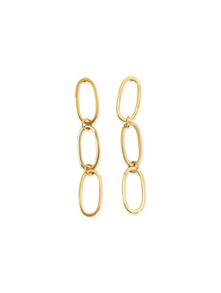 Water Resistant Dangling Paperclip Chain Earrings