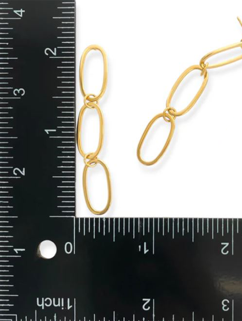 Water Resistant Dangling Paperclip Chain Earrings