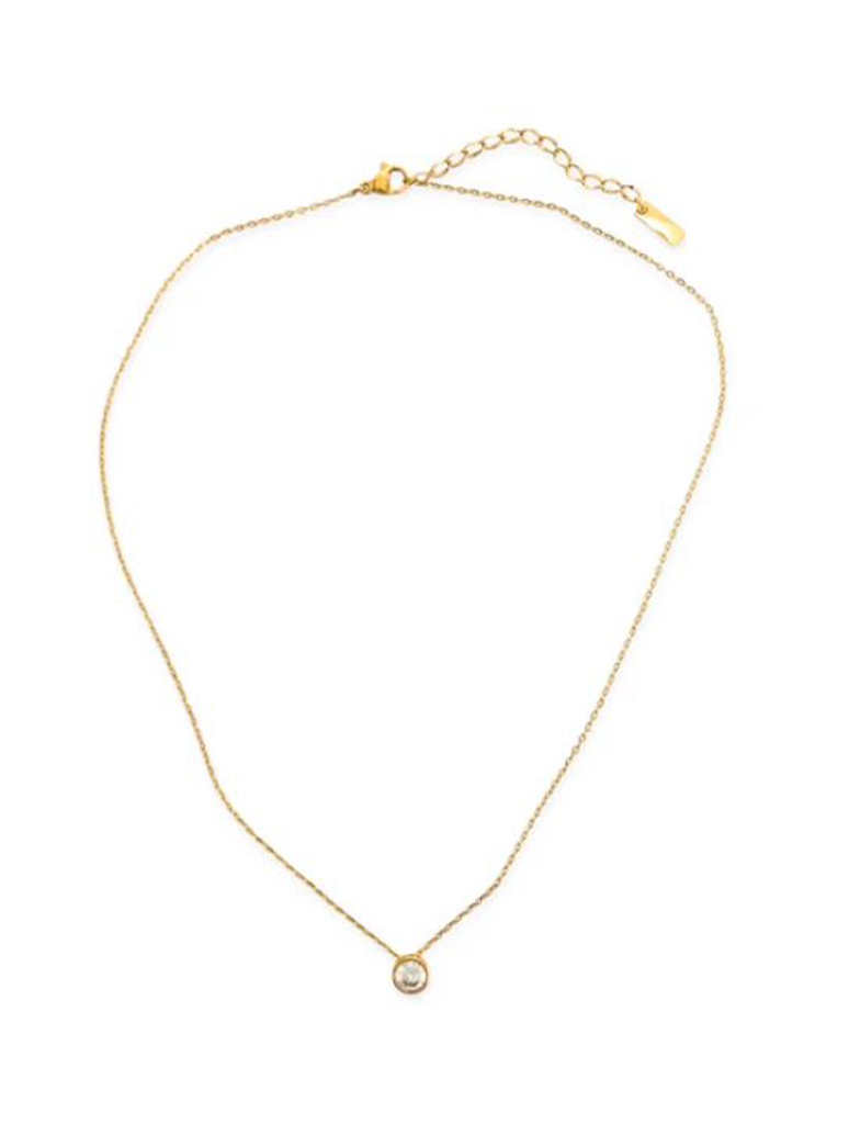 Water Resistant Dainty CZ Pendant Necklace