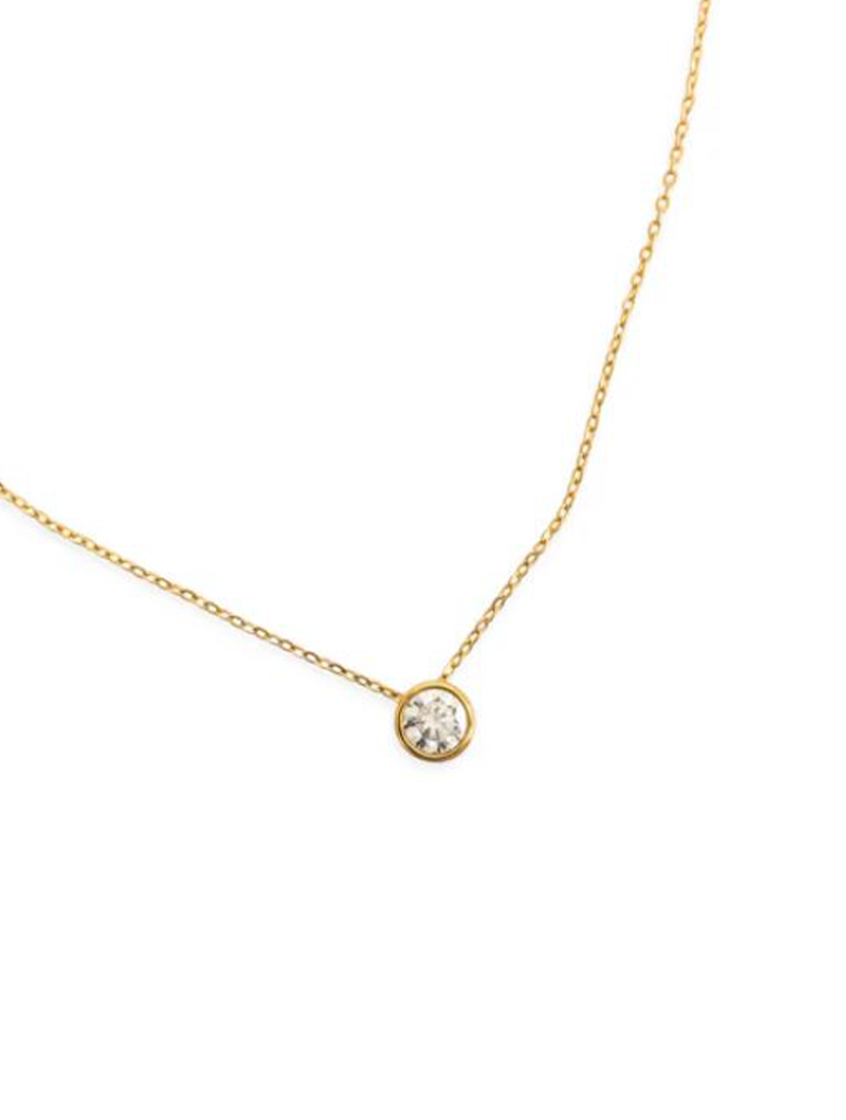 Water Resistant Dainty CZ Pendant Necklace