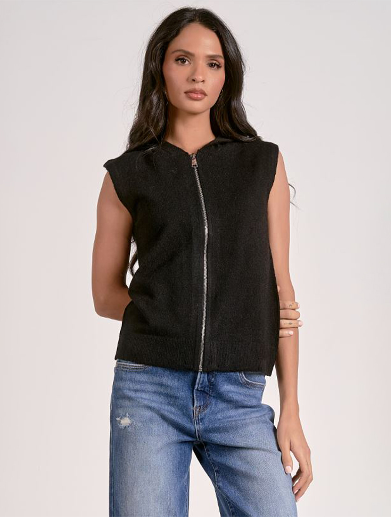 Sleeveless Zip Up Sweater