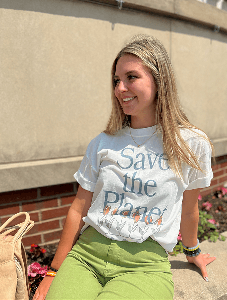 Save The Planet Boyfriend Tee in Vintage White