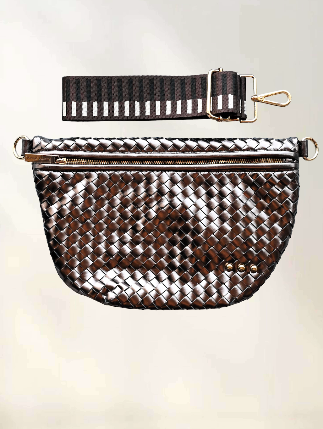 Westlyn Woven Bum Bag with Studded Detail