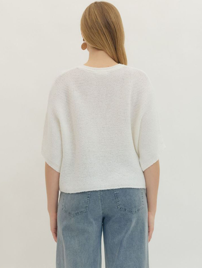 3/4 Sleeve Ribbed Light Weight Sweater