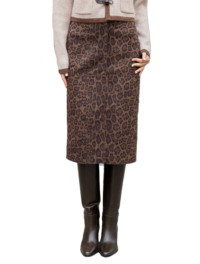 Cheetah Suede Skirt