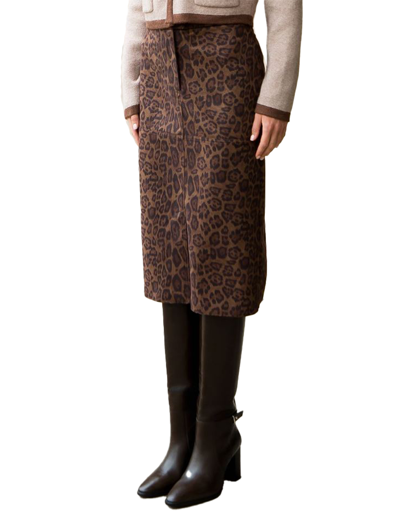 Cheetah Suede Skirt