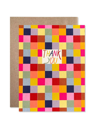 Checkered Thank You Card