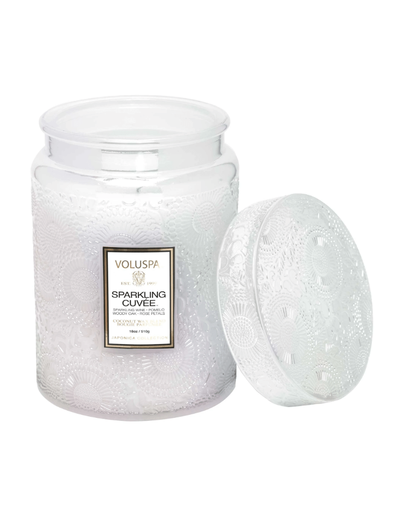 Voluspa Large Glass Candle in Sparkling Cuvee