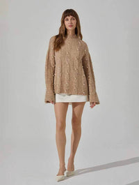 Kit Pearl Cable Knit Sweater