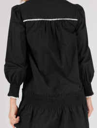 Poplin Button Up Dress with Contrast Trim